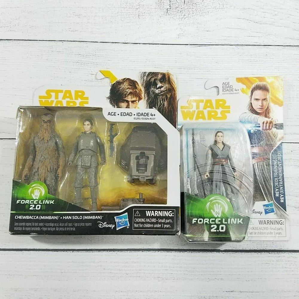 Star Wars Force Link 2.0 Chewbacca Hans Solo & Rey Figures